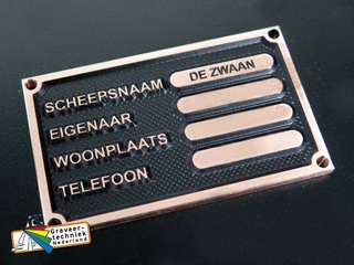 Bronzen eigenaarsplaat-typeplaat boot